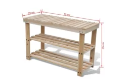 2-i-1 Skohylla Med Bänkskiva Massivt Granträ -SONGMICS Försäljning 2 i 1 skohylla med bankskiva massivt grantra brun 3504196