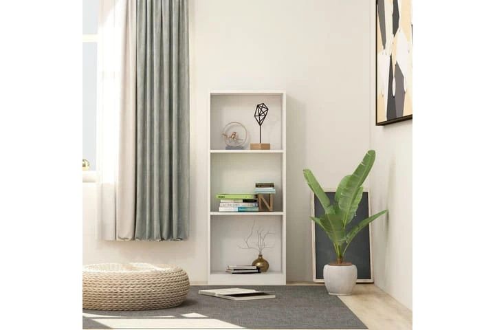 Bokhylla 3 Hyllor Vit 40x24x108 Cm Spånskiva 2 Bokhylla 3 Hyllor Vit 40x24x108 Cm Spånskiva - Bild 2