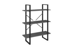 Bokhylla 3 Hyllplan Grå 80x30x105 Cm Massiv Furu