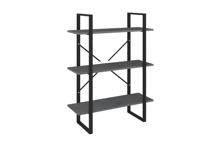Bokhylla 3 Hyllplan Grå 80x30x105 Cm Massiv Furu 1 Bokhylla 3 Hyllplan Grå 80x30x105 Cm Massiv Furu