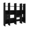 Bokhylla 4 Delar Svart Spånskiva