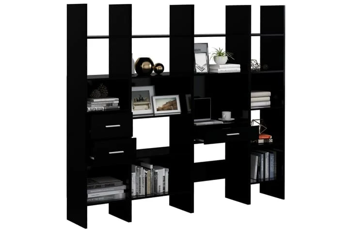 Bokhylla 4 Delar Svart Spånskiva 3 Bokhylla 4 Delar Svart Spånskiva - Bild 3