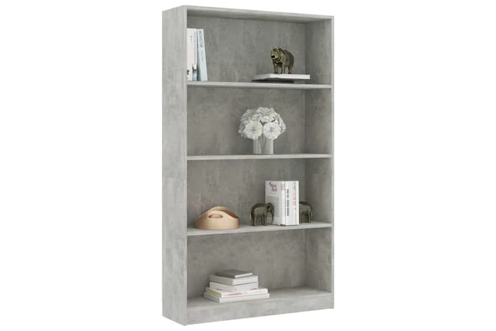 Bokhylla 4 Hyllor Betonggrå 80x24x142 Cm Spånskiva 4 Bokhylla 4 Hyllor Betonggrå 80x24x142 Cm Spånskiva - Bild 4