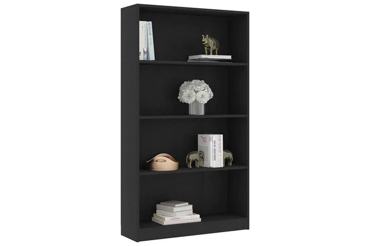 Bokhylla 4 Hyllor Grå 80x24x142 Cm Spånskiva 4 Bokhylla 4 Hyllor Grå 80x24x142 Cm Spånskiva - Bild 4
