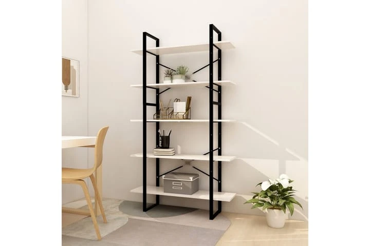 Bokhylla 5 Hyllplan Vit 100x30x175 Cm Furu 2 Bokhylla 5 Hyllplan Vit 100x30x175 Cm Furu - Bild 2