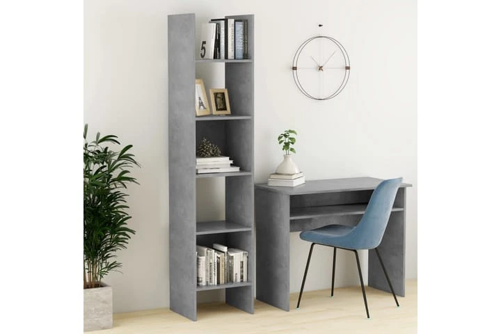 Bokhylla Betonggrå 40x35x180 Cm Spånskiva 2 Bokhylla Betonggrå 40x35x180 Cm Spånskiva - Bild 2
