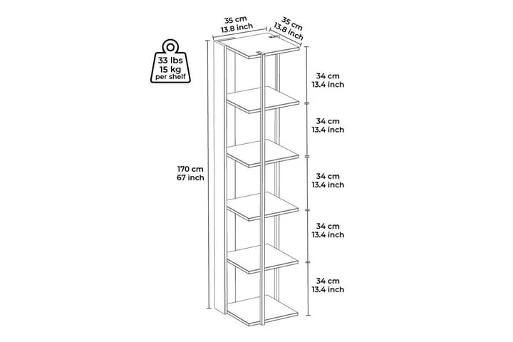 Bokhylla Chanchan 35x35 Cm 6 Bokhylla Chanchan 35x35 Cm - Bild 6