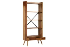 Bokhylla Massivt Sheshamträ 75x30x170 Cm -SONGMICS Försäljning bokhylla massivt sheshamtra 75x30x170 cm brun 3753095