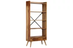 Bokhylla Massivt Sheshamträ 75x30x170 Cm -SONGMICS Försäljning bokhylla massivt sheshamtra 75x30x170 cm brun 3753097