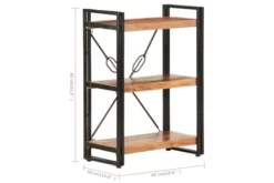 Bokhylla Med 3 Hyllplan 60x30x80 Cm Massivt Akaciaträ -SONGMICS Försäljning bokhylla med 3 hyllplan 60x30x80 cm massivt akaciatra brun 3750695