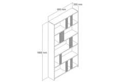 Bokhylla Tibani 90x20 Cm 5 Hyllor -SONGMICS Försäljning bokhylla tibani 90x20 cm 5 hyllor morkbrun 3206795