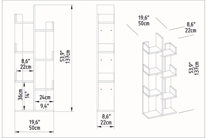 Bokhylla Urgby 50x173 Cm 5 Bokhylla Urgby 50x173 Cm - Bild 5