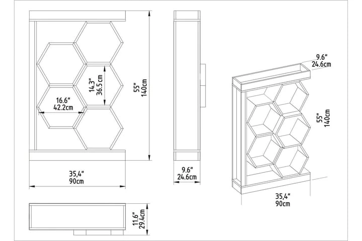 Bokhylla Urgby 90x140 Cm 5 Bokhylla Urgby 90x140 Cm - Bild 5