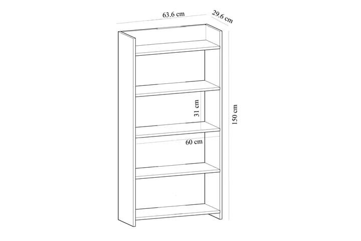 Bokhylla Violaceae 63,6x150 Cm 4 Bokhylla Violaceae 63,6x150 Cm - Bild 4