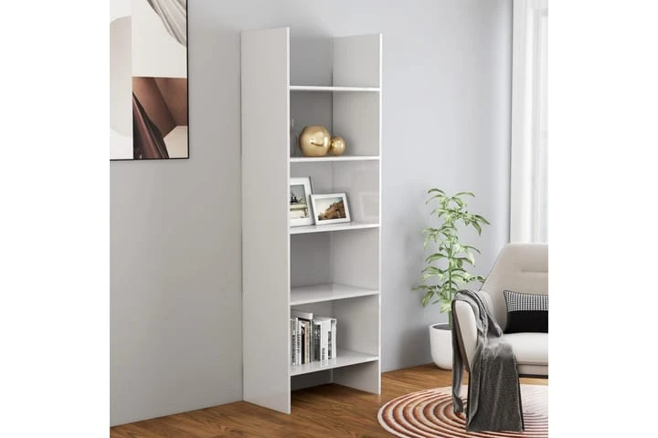 Bokhylla Vit Högglans 60x35x180 Cm Spånskiva 2 Bokhylla Vit Högglans 60x35x180 Cm Spånskiva - Bild 2