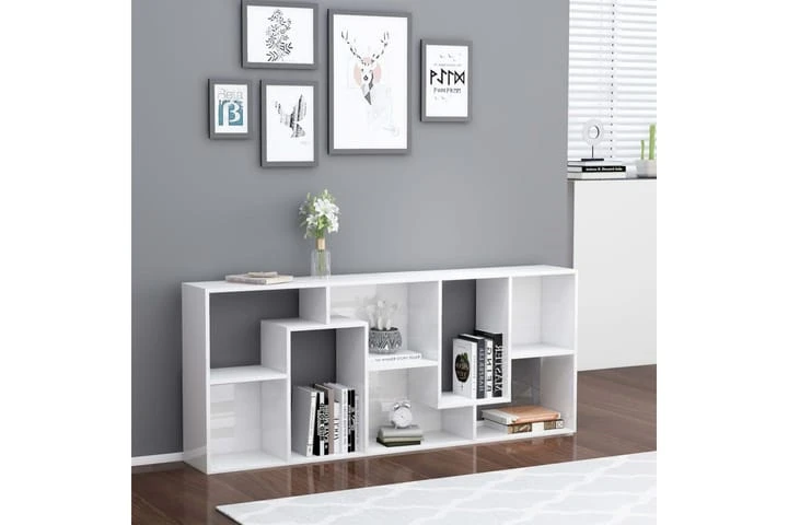 Bokhylla Vit Högglans 67x24x161 Cm Spånskiva 8 Bokhylla Vit Högglans 67x24x161 Cm Spånskiva - Bild 8