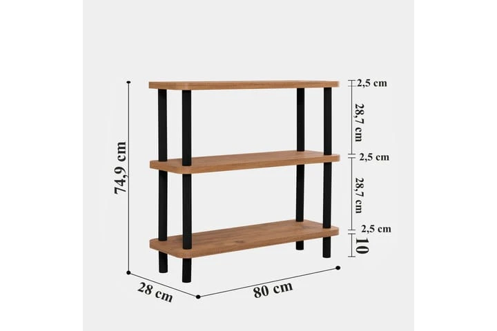 Bokhylla Zakkum 80x75 Cm 6 Bokhylla Zakkum 80x75 Cm - Bild 6