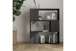 Bokhylla/rumsavdelare Grå Högglans 80x24x94 Cm Spånskiva -SONGMICS Försäljning bokhyllarumsavdelare gra hogglans 80x24x94 cm spanskiva gra hogglans 4222437