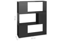 Bokhylla/rumsavdelare Grå Högglans 80x24x94 Cm Spånskiva -SONGMICS Försäljning bokhyllarumsavdelare gra hogglans 80x24x94 cm spanskiva gra hogglans 4222438