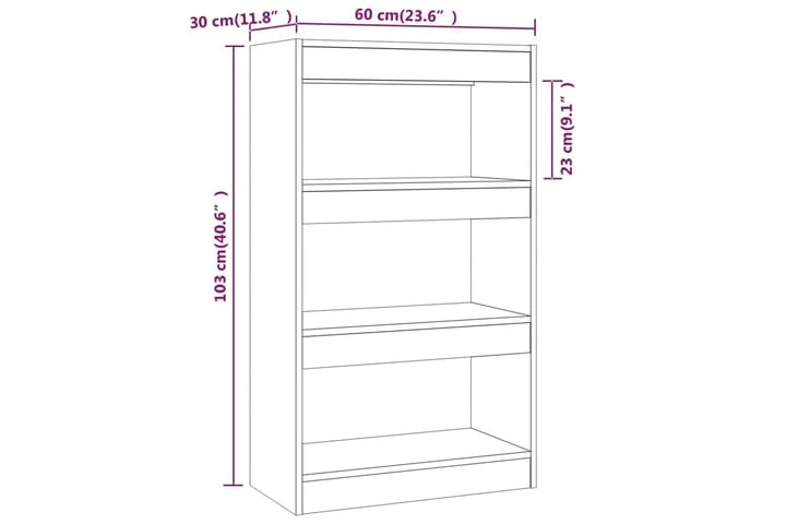 Bokhylla/Rumsavdelare Brun Ek 60x30x103 Cm Spånskiva 7 Bokhylla/Rumsavdelare Brun Ek 60x30x103 Cm Spånskiva - Bild 7