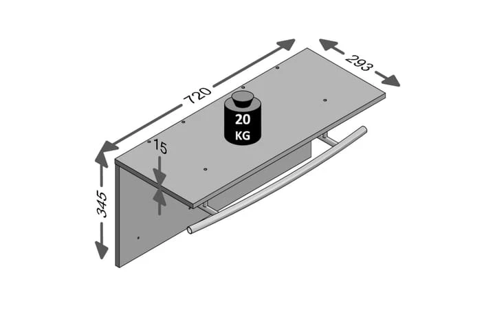 FMD Hatthylla 72x29,3x34,5cm Gammeldags Brun 2 FMD Hatthylla 72x29,3x34,5cm Gammeldags Brun - Bild 2