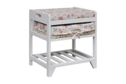 Förvaringsbänk Med Skohylla Och Förvaringskorgar Paulownia