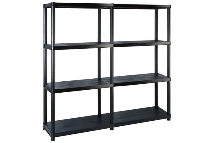Förvaringshylla 4 Hyllor Svart 122x30,5x130 Cm Plast 4 Förvaringshylla 4 Hyllor Svart 122x30,5x130 Cm Plast - Bild 4