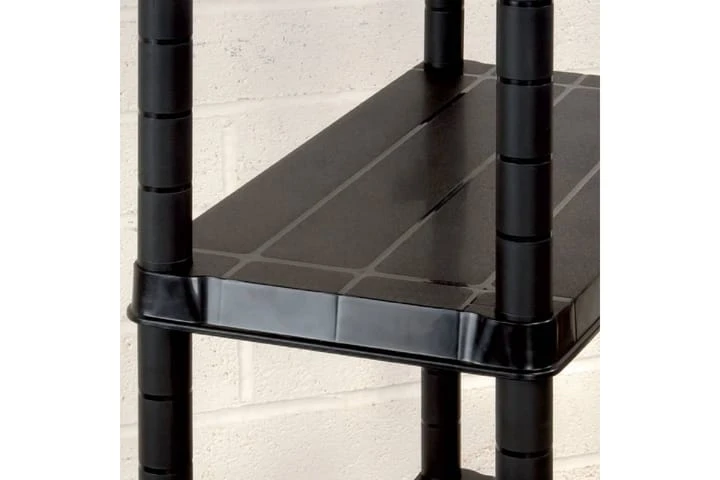Förvaringshylla 4 Hyllor Svart 122x30,5x130 Cm Plast 5 Förvaringshylla 4 Hyllor Svart 122x30,5x130 Cm Plast - Bild 5