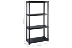 Förvaringshylla 4 Hyllor Svart 122x30,5x130 Cm Plast 14 Förvaringshylla 4 Hyllor Svart 122x30,5x130 Cm Plast -SONGMICS Försäljning forvaringshylla 4 hyllor svart 122x305x130 cm plast svart 3750586