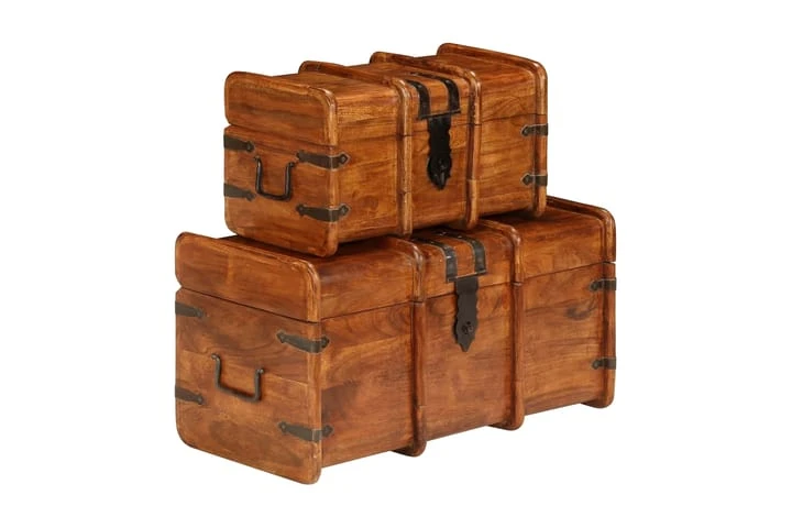 Förvaringskista 2 Delar Massivt Akaciaträ Med Sheshamfinish 1 Förvaringskista 2 Delar Massivt Akaciaträ Med Sheshamfinish