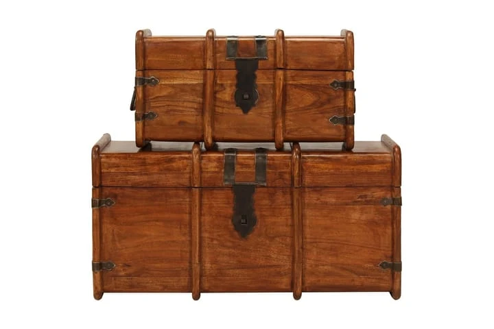 Förvaringskista 2 Delar Massivt Akaciaträ Med Sheshamfinish 6 Förvaringskista 2 Delar Massivt Akaciaträ Med Sheshamfinish - Bild 6