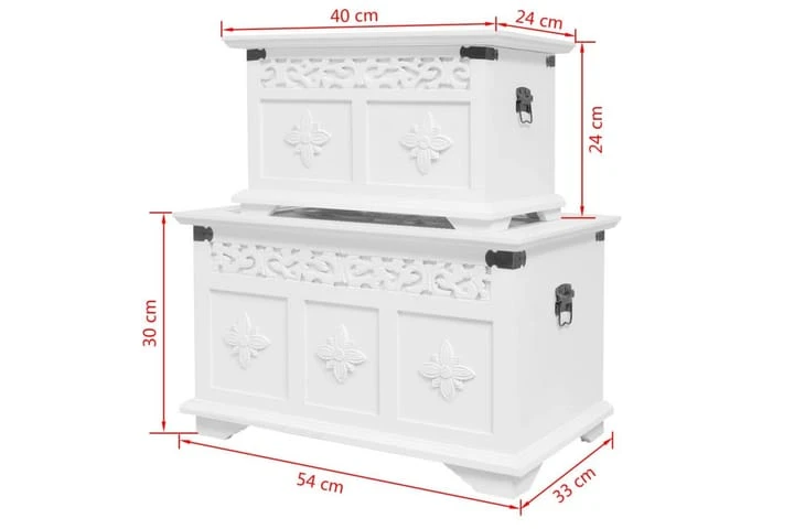 Förvaringskista 2 St Vit 6 Förvaringskista 2 St Vit - Bild 6