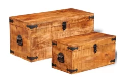 Förvaringskista Set 2 St Robust Mangoträ -SONGMICS Försäljning forvaringskista set 2 st robust mangotra brun 3059378