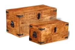 Förvaringskista Set 2 St Robust Mangoträ -SONGMICS Försäljning forvaringskista set 2 st robust mangotra brun 3059379