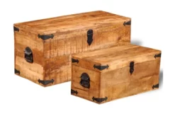 Förvaringskista Set 2 St Robust Mangoträ -SONGMICS Försäljning forvaringskista set 2 st robust mangotra brun 3059380