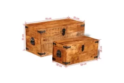 Förvaringskista Set 2 St Robust Mangoträ -SONGMICS Försäljning forvaringskista set 2 st robust mangotra brun 3059381