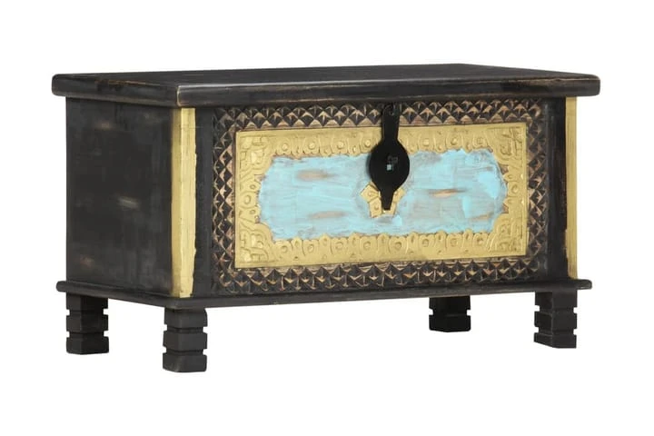 Förvaringskista Svart 80x40x45 Cm Massivt Mangoträ 6 Förvaringskista Svart 80x40x45 Cm Massivt Mangoträ - Bild 6