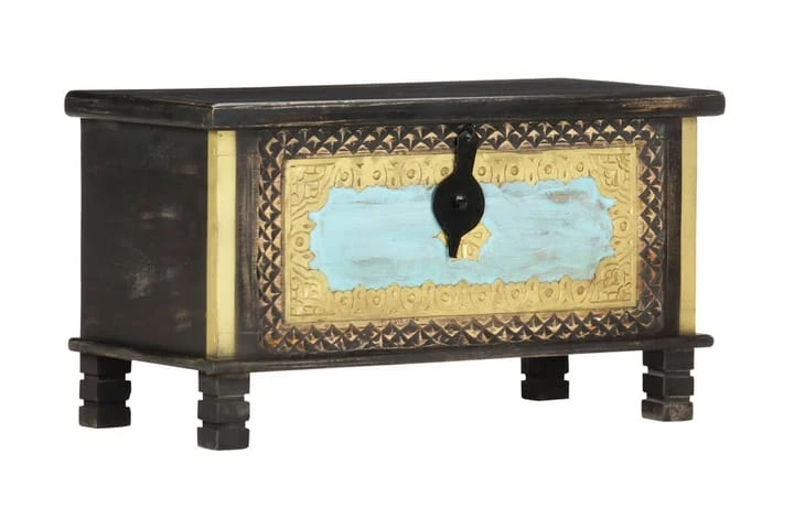 Förvaringskista Svart 80x40x45 Cm Massivt Mangoträ 7 Förvaringskista Svart 80x40x45 Cm Massivt Mangoträ - Bild 7