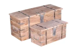 Förvaringskistor 2 Delar Akaciaträ