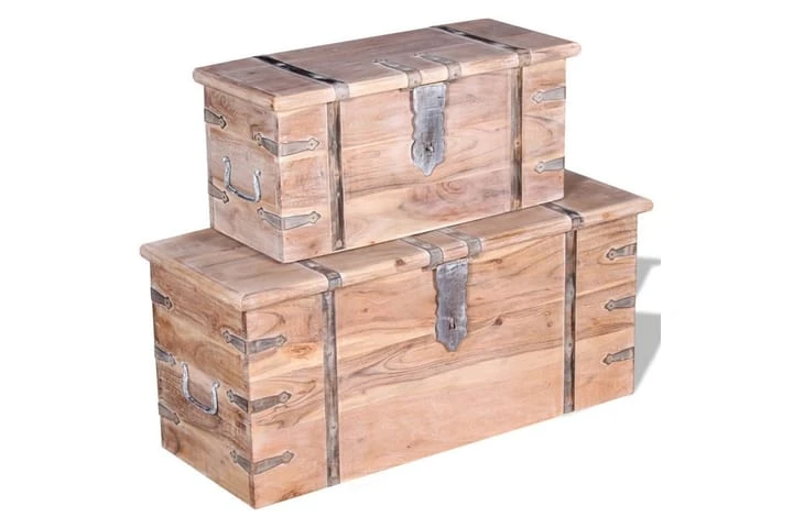 Förvaringskistor 2 Delar Akaciaträ 5 Förvaringskistor 2 Delar Akaciaträ - Bild 5