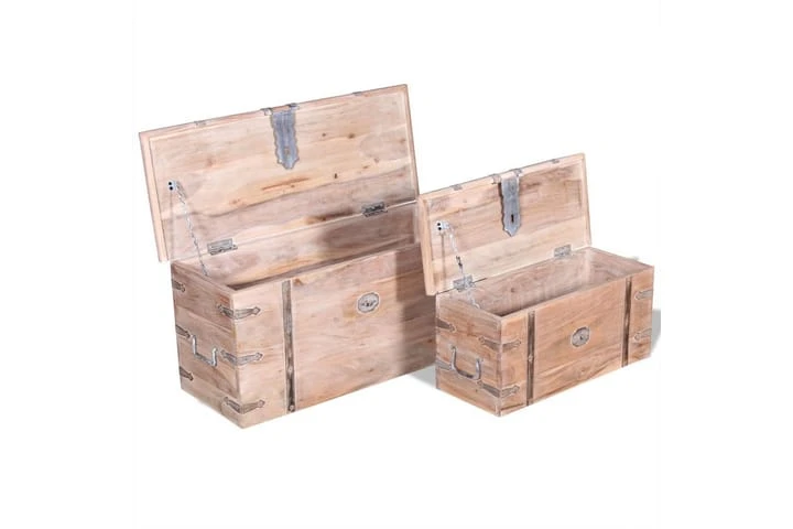 Förvaringskistor 2 Delar Akaciaträ 7 Förvaringskistor 2 Delar Akaciaträ - Bild 7