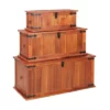 Förvaringskistor 3 St Massivt Akaciaträ