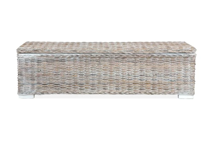 Förvaringslåda 120 Cm Vit Kubu-rotting Och Massivt Mangoträ 2 Förvaringslåda 120 Cm Vit Kubu-rotting Och Massivt Mangoträ - Bild 2