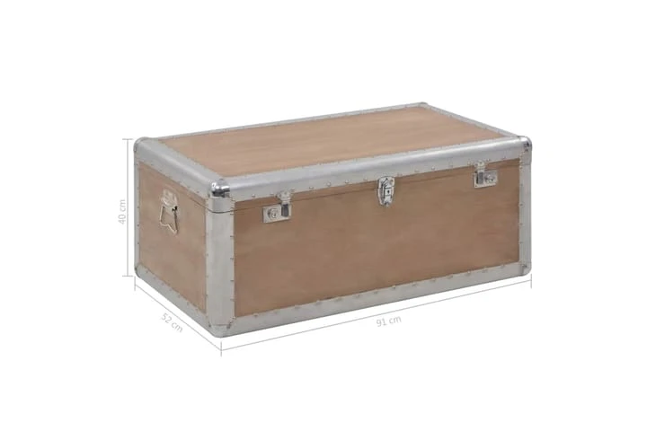 Förvaringslåda Massivt Granträ 91x52x40 Cm Brun 9 Förvaringslåda Massivt Granträ 91x52x40 Cm Brun - Bild 9