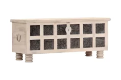 Förvaringslåda Vit 110x40x45 Cm Massivt Akaciaträ -SONGMICS Försäljning forvaringslada vit 110x40x45 cm massivt akaciatra vit 2053182