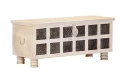 Förvaringslåda Vit 110x40x45 Cm Massivt Akaciaträ -SONGMICS Försäljning forvaringslada vit 110x40x45 cm massivt akaciatra vit 2053183