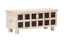 Förvaringslåda Vit 110x40x45 Cm Massivt Akaciaträ -SONGMICS Försäljning forvaringslada vit 110x40x45 cm massivt akaciatra vit 2053184