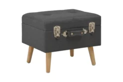 Förvaringspallar 3 St Brun Tyg