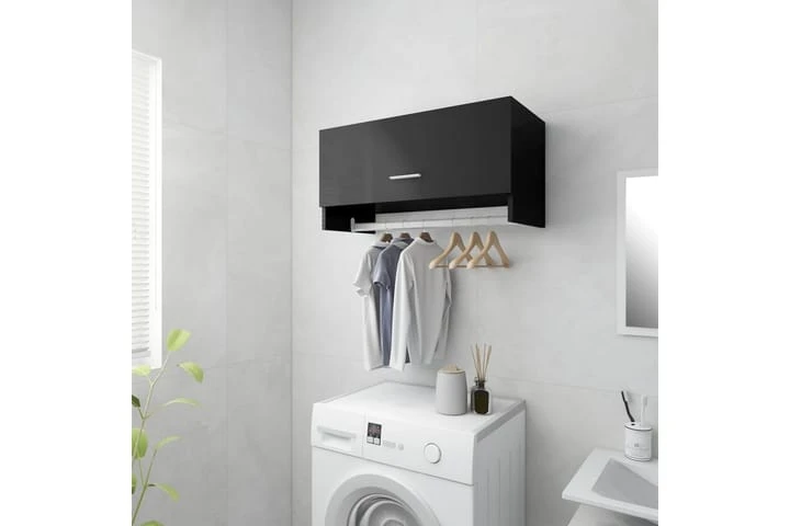 Garderob Högglans Svart 70x32,5x35 Cm Spånskiva 2 Garderob Högglans Svart 70x32,5x35 Cm Spånskiva - Bild 2