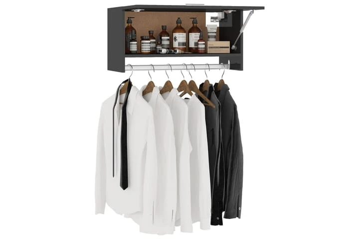 Garderob Högglans Svart 70x32,5x35 Cm Spånskiva 4 Garderob Högglans Svart 70x32,5x35 Cm Spånskiva - Bild 4